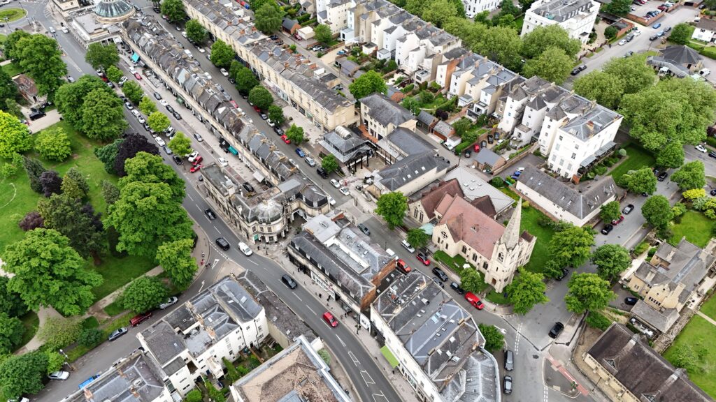 pexels-photo-26443476-26443476 Aerial view of the urban landscape and architecture in Montpellier, England.